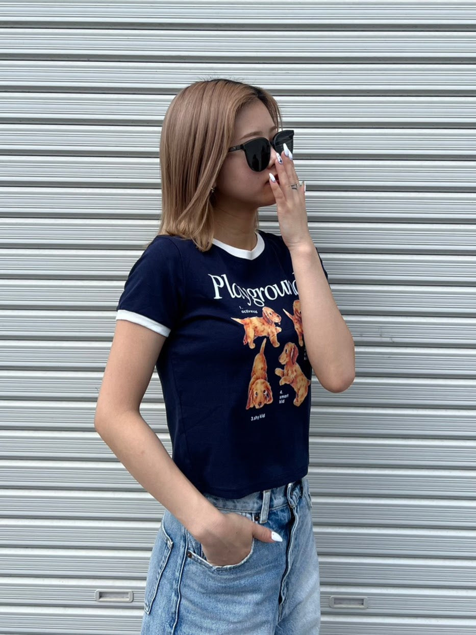 ドッグネイビーミニTシャツ DPA12028
