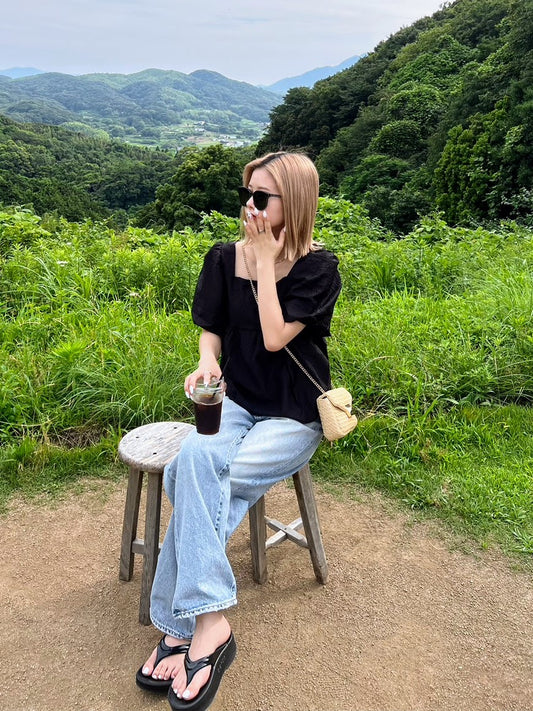 フレンチブラックブラウス DPA12035