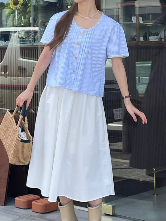 ゴールドボタンストライプトップス CPA20105