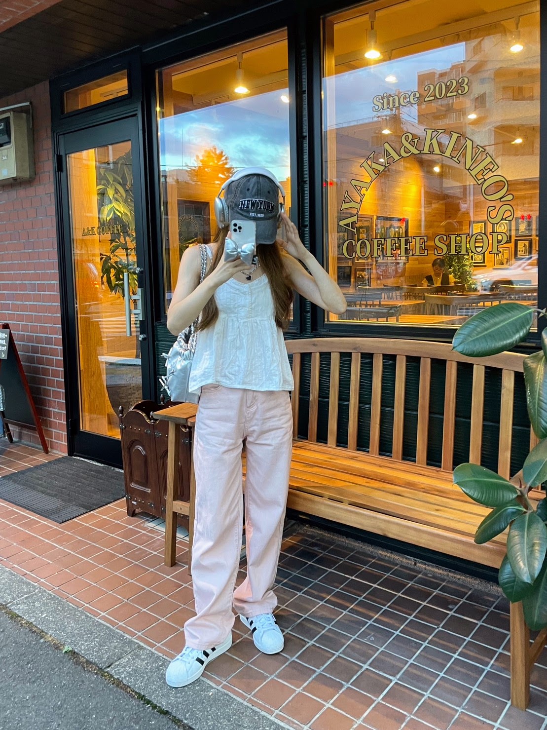 ピンクデニムストレートパンツ CPA20107