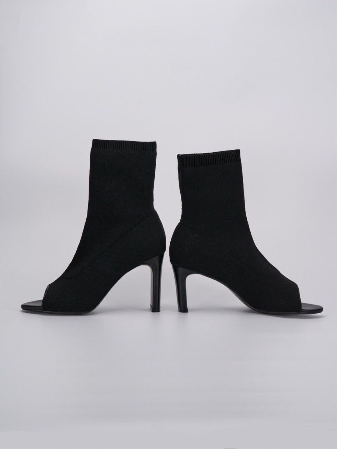 オープントゥ ニットブーツ