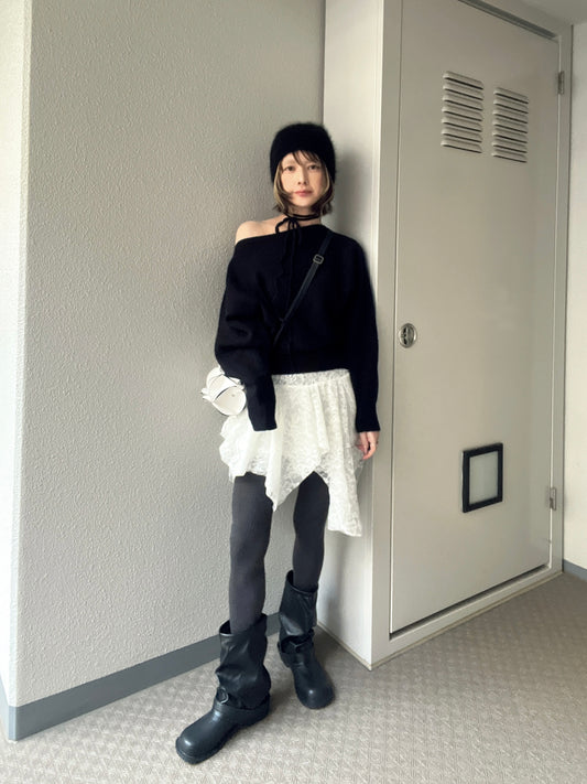 チョーカー付きワンショルニット DPB79211