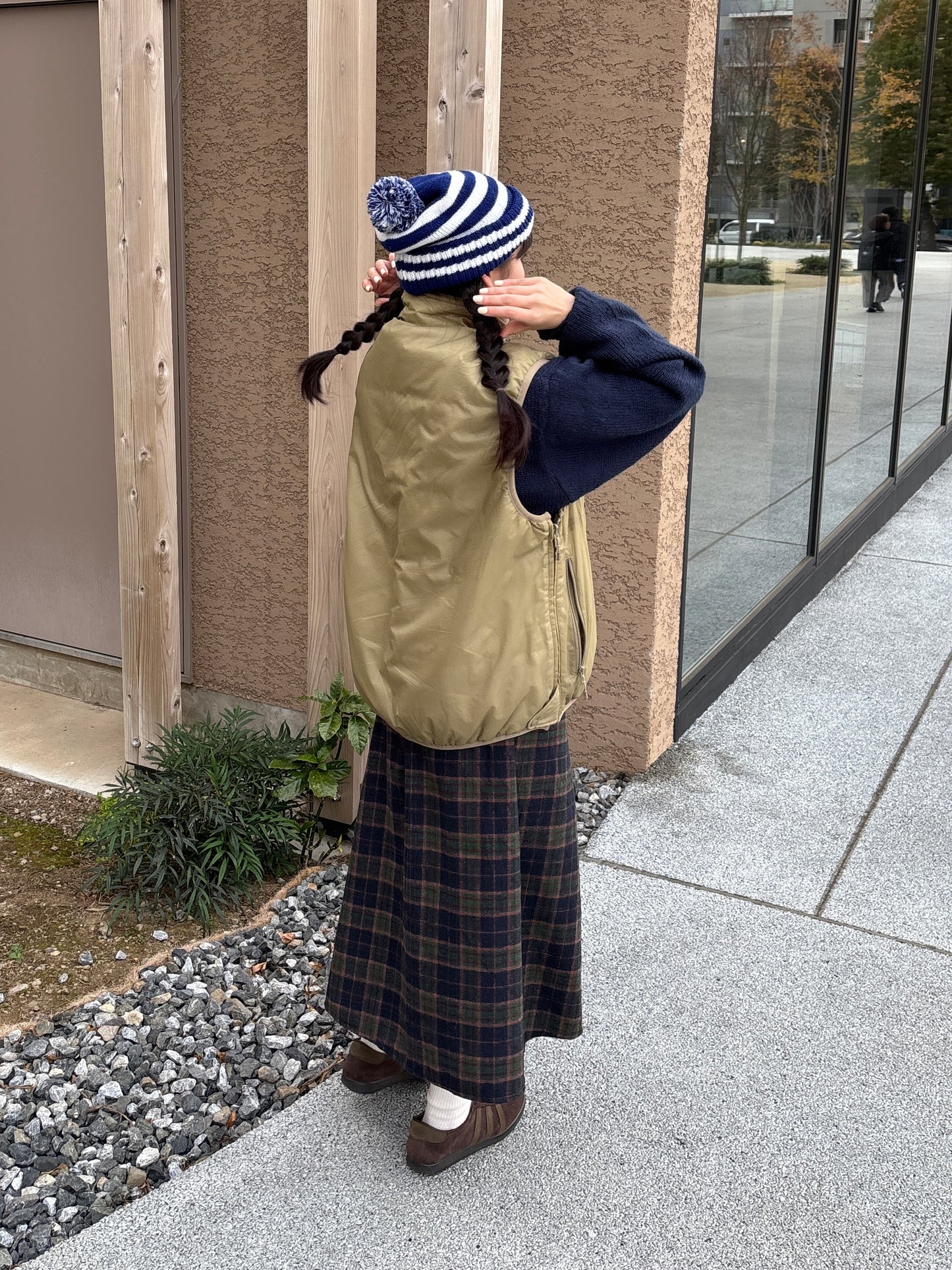 ネイビーレトロチェックスカート DPB84071