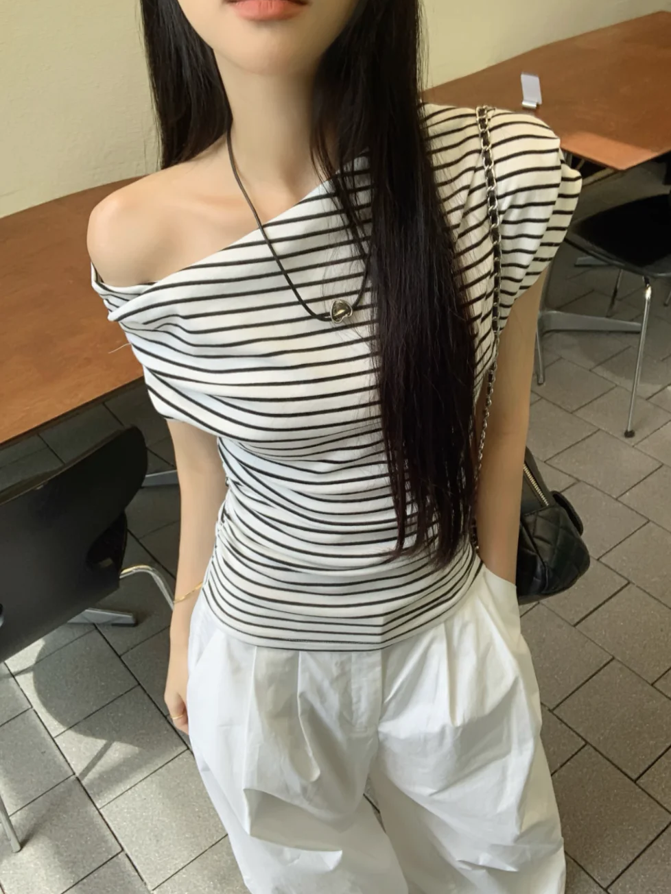 ワンショルボーダーTシャツ DPB71766