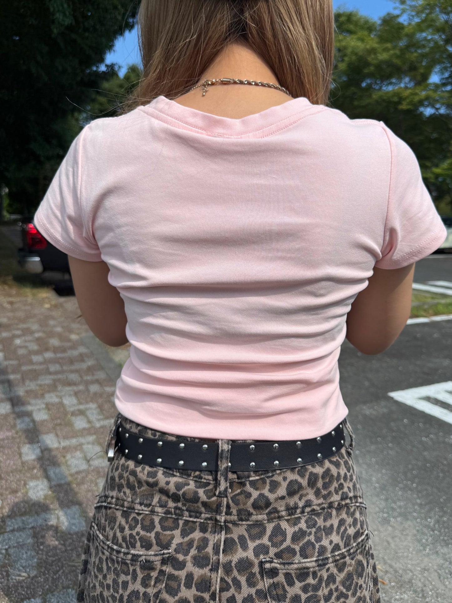 レオパードロゴクロップドTシャツ DPB73427