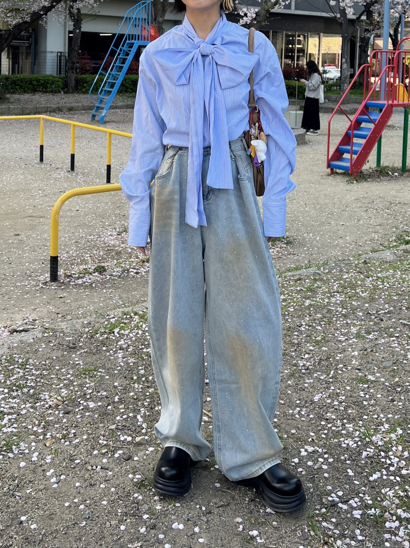 ヴィンテージウォッシュビジューデニムパンツ DPB79143