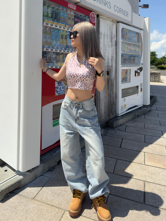 ライトブルーセミワイドデニムパンツ DPB42317