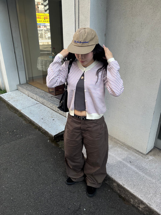 パープルボーダーカーディガン DPB89082