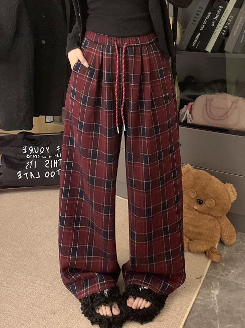 カラーワイドチェックパンツ DPB71625