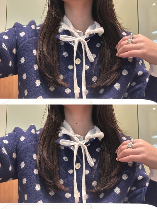 フロントボタンドットカーディガン DPB78227