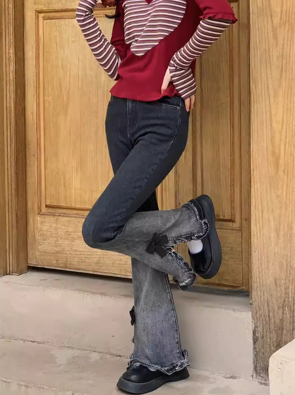 フリルリボンデニムパンツ DPB71278