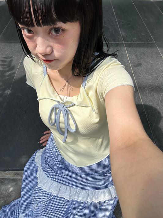 バイカラーリボントップス DPB76017