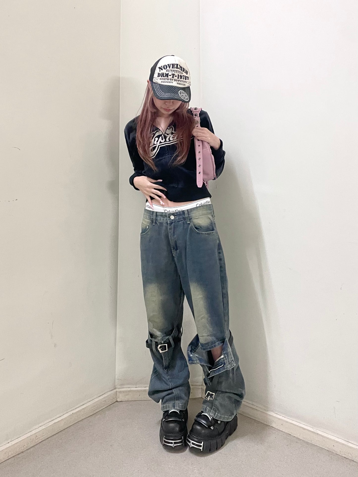 ダブルベルトデニムパンツ DPB67023