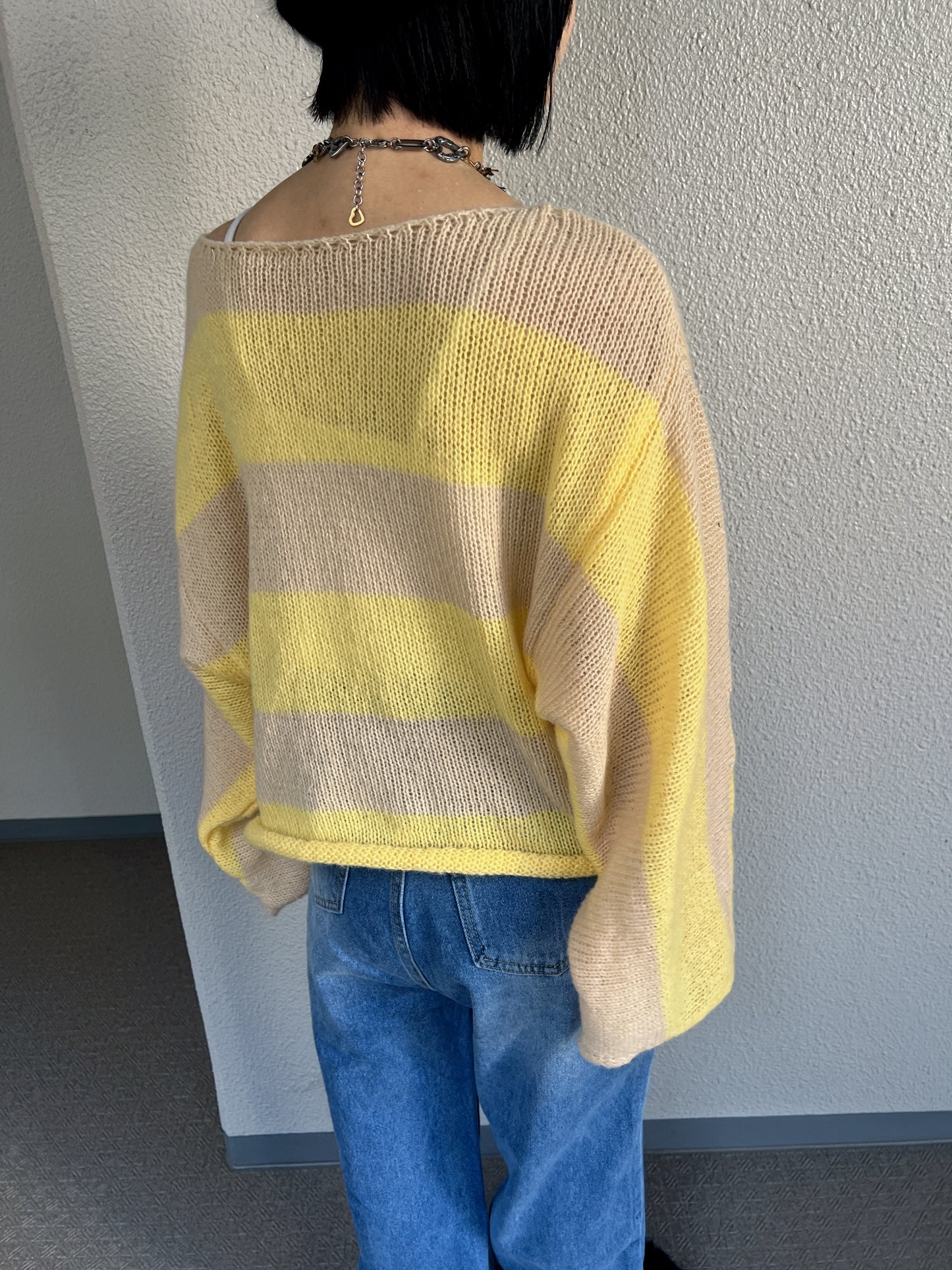 ボーダーモヘアライクルーズニット DPB79065