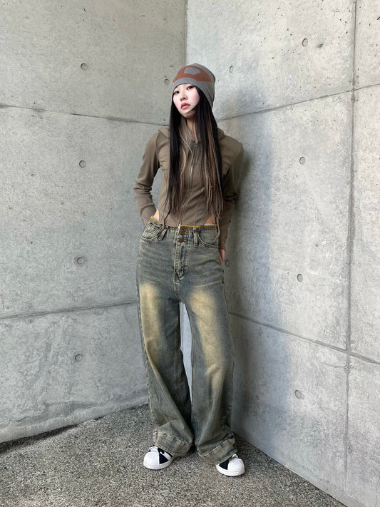 クロップドニットパーカー DPB65055