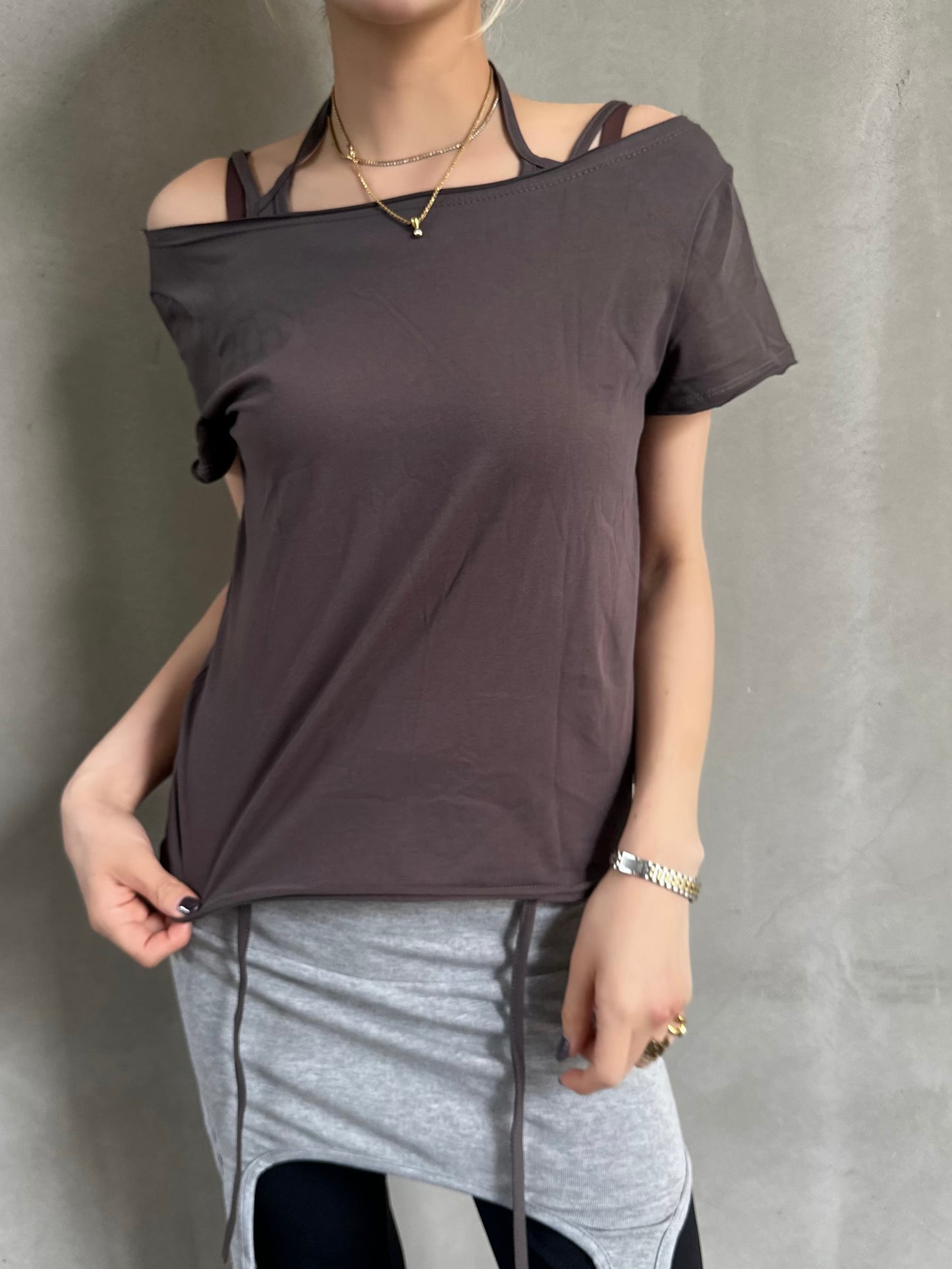 ワイドネックウィングTシャツ DPB26571