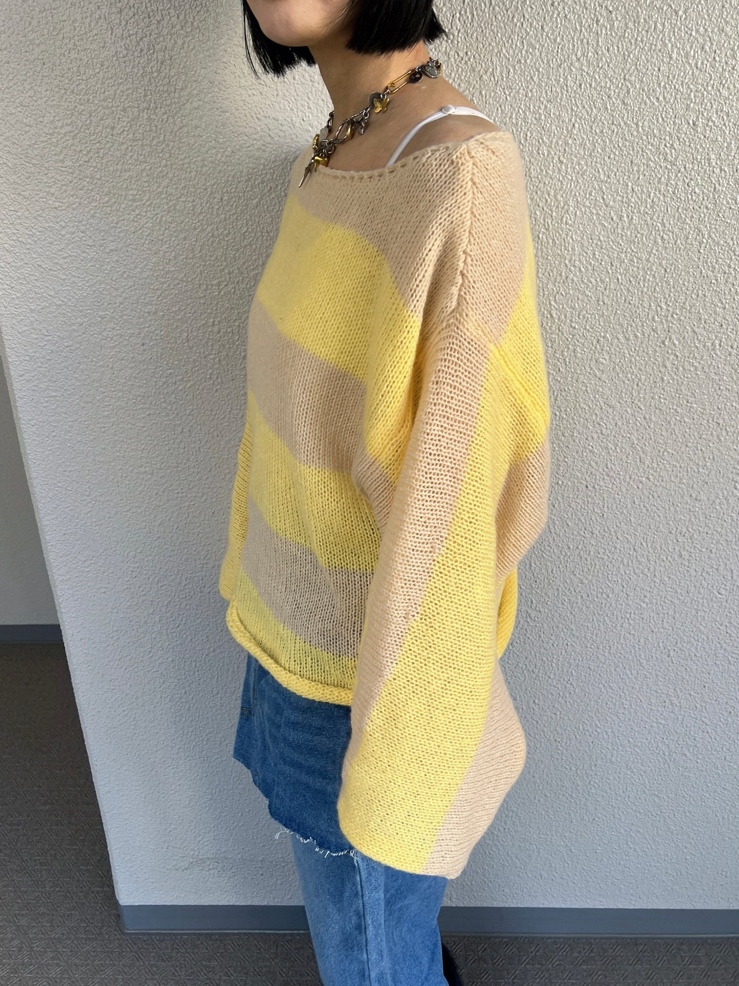 ボーダーモヘアライクルーズニット DPB79065
