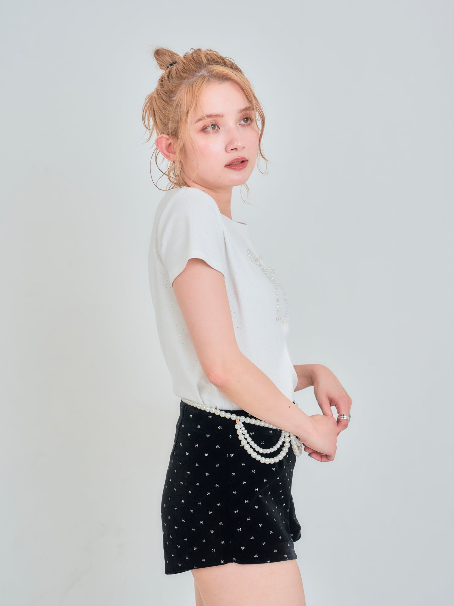 パールリボンラメTシャツ DPB75031