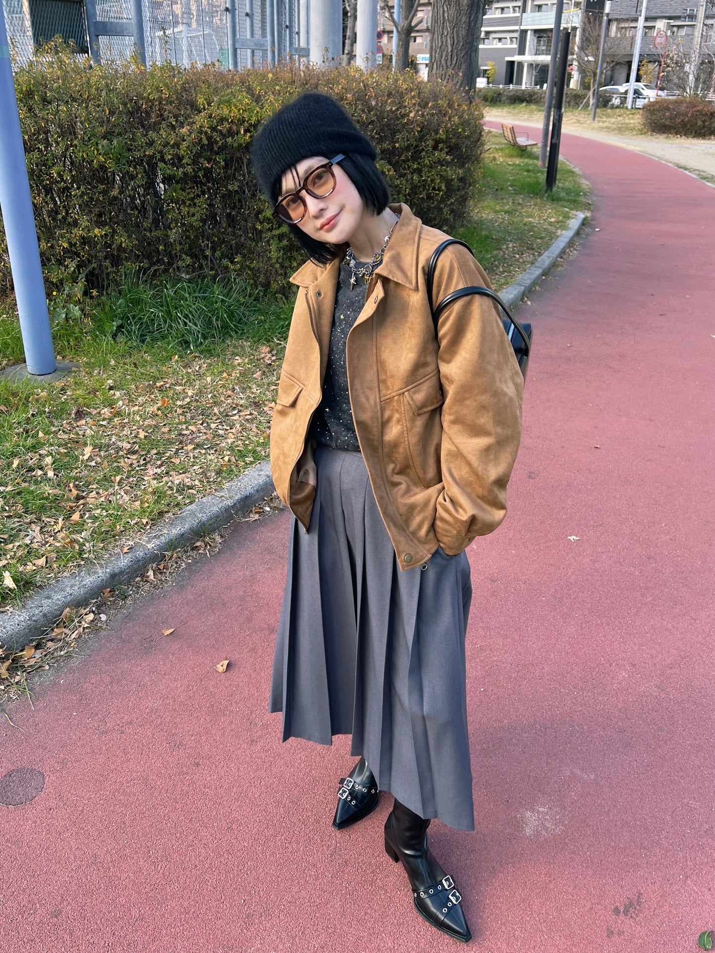 スエードショートブルゾン DPB79100