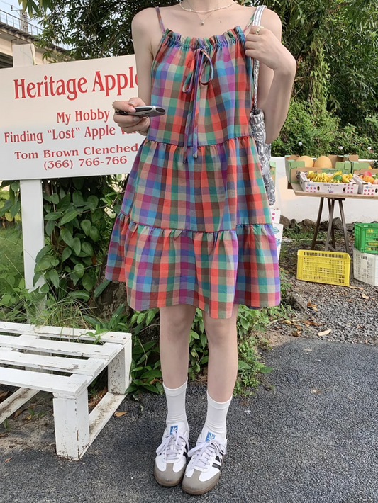 カラーチェックミニワンピース DPB71494