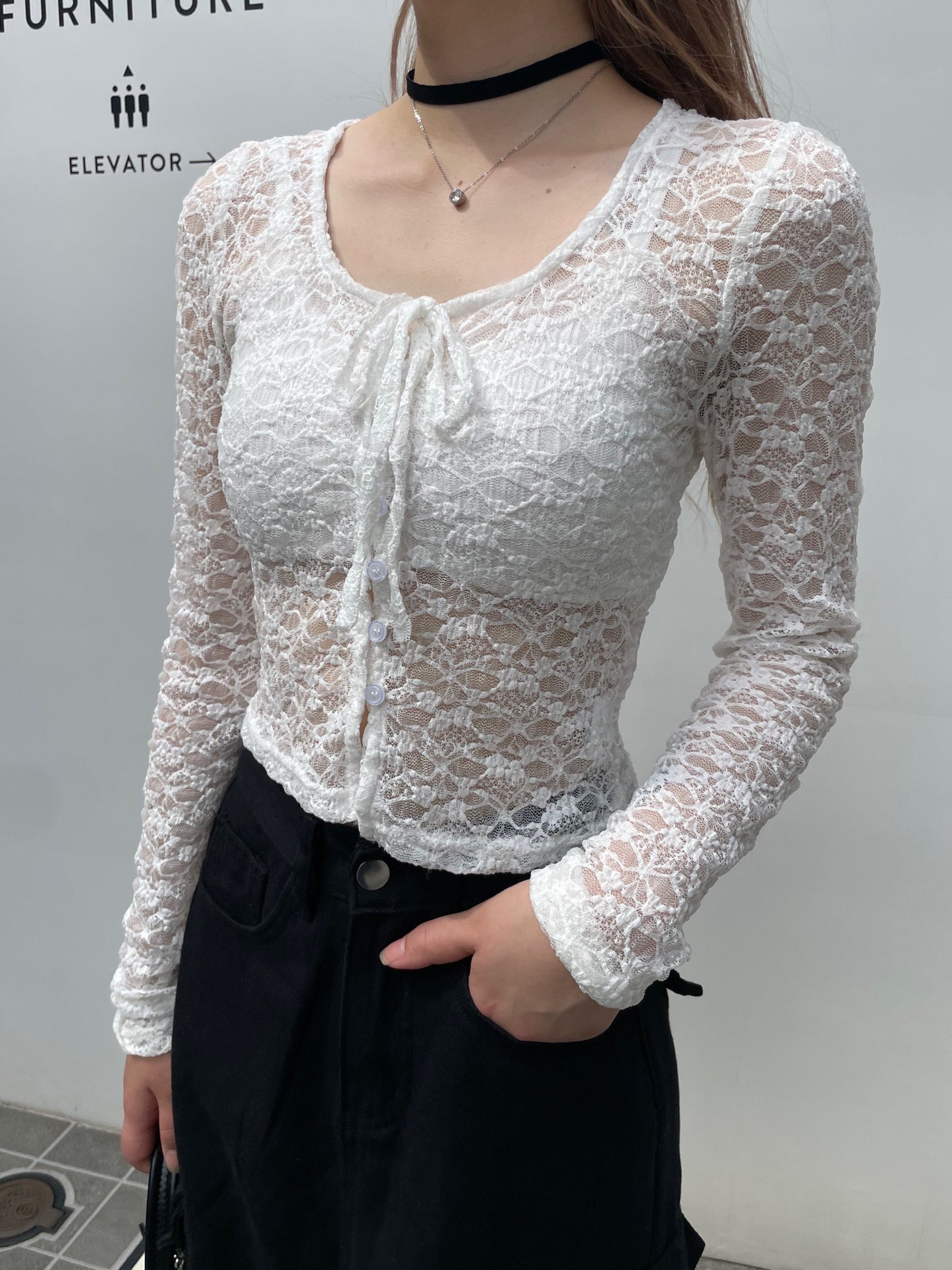 レースリボンカーディガン DPB68069