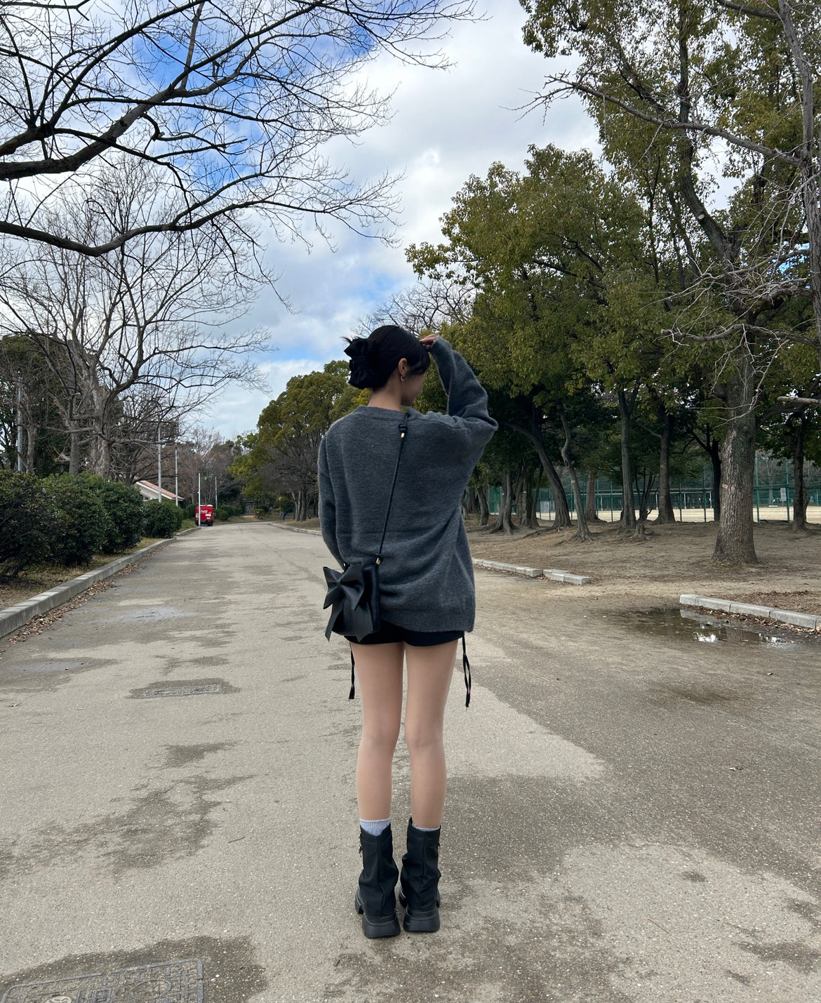 厚底ブラックブーツ DPB69050