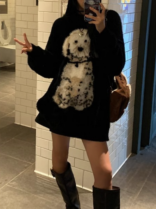 ドッグプリントロングニット CPA42255