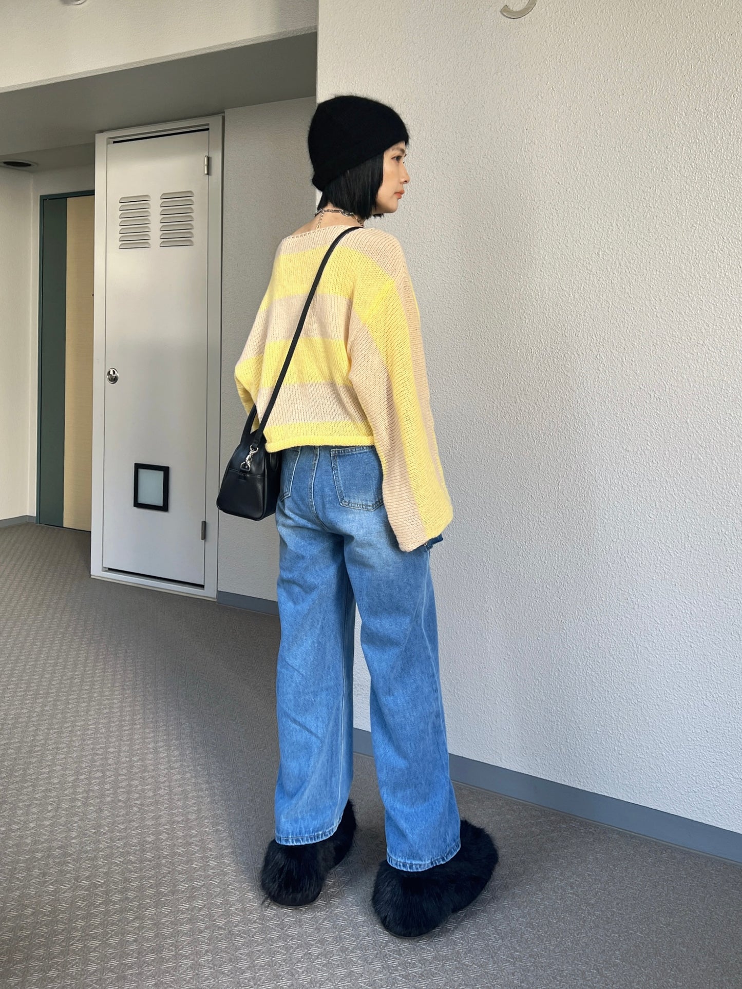 ボーダーモヘアライクルーズニット DPB79065