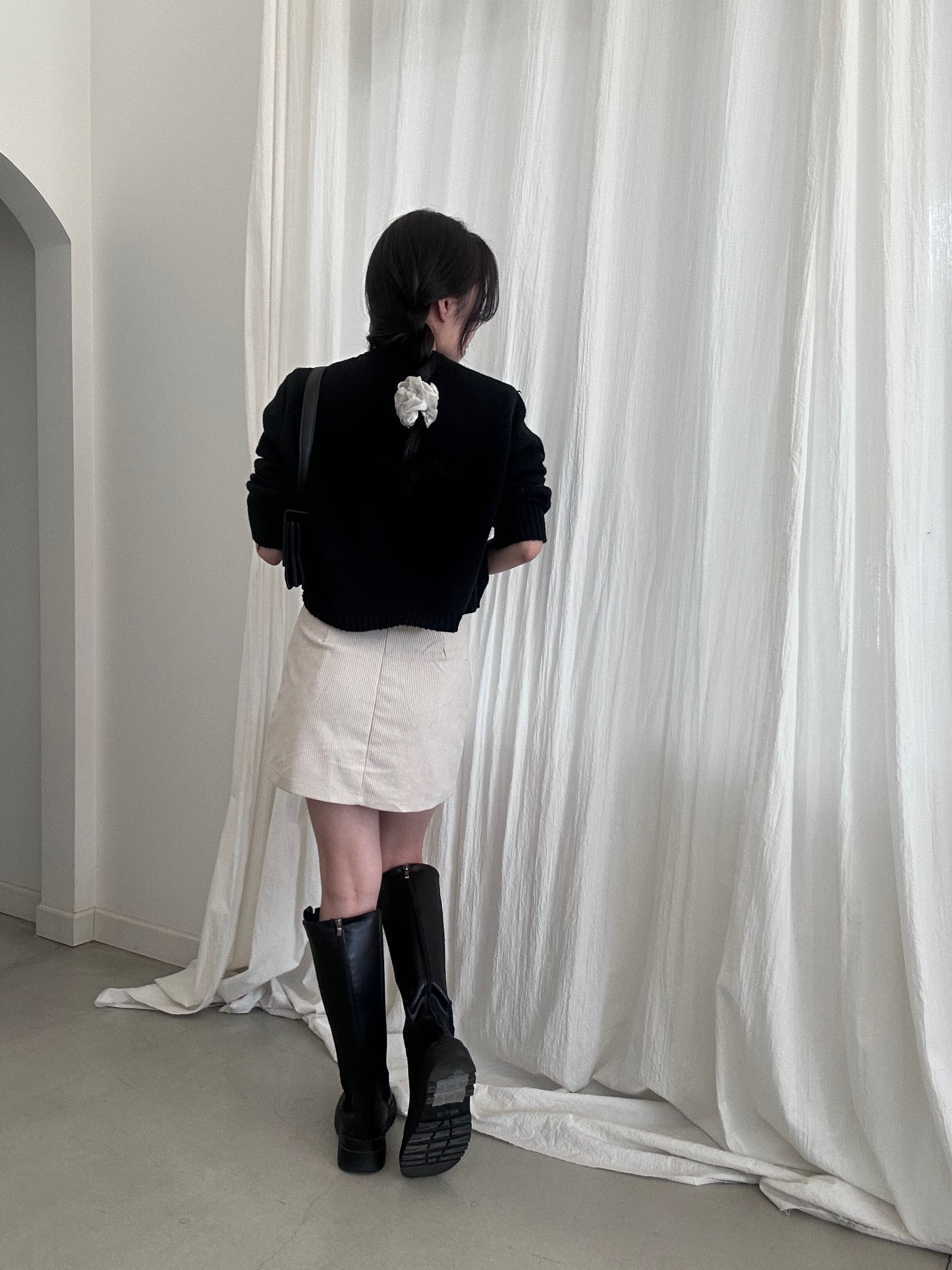 コーデュロイホワイトミニスカート DPB43343