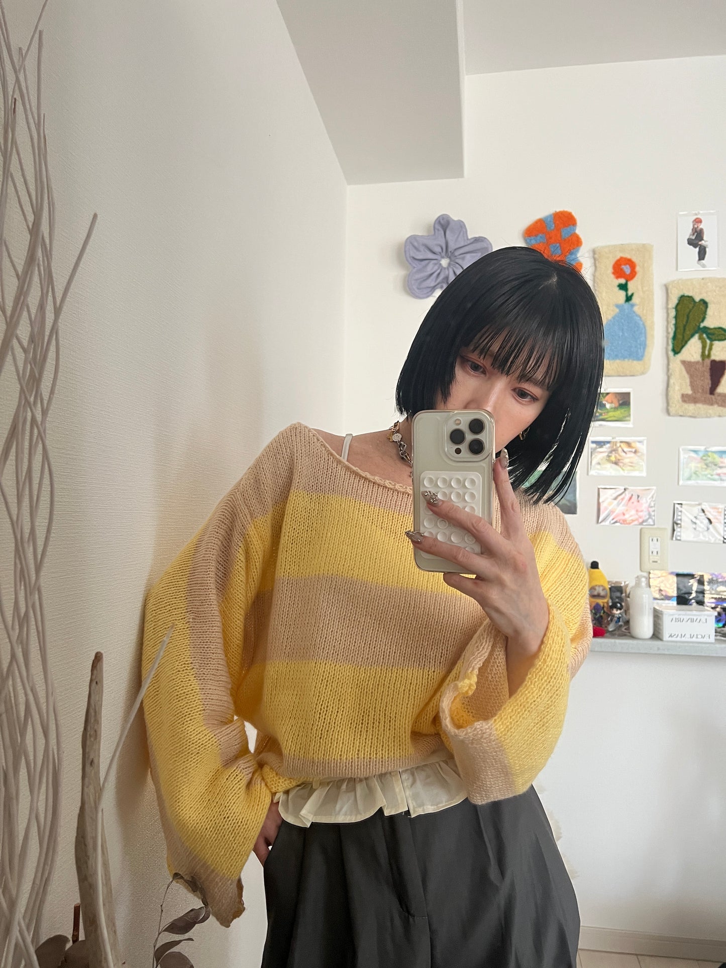 ボーダーモヘアライクルーズニット DPB79065