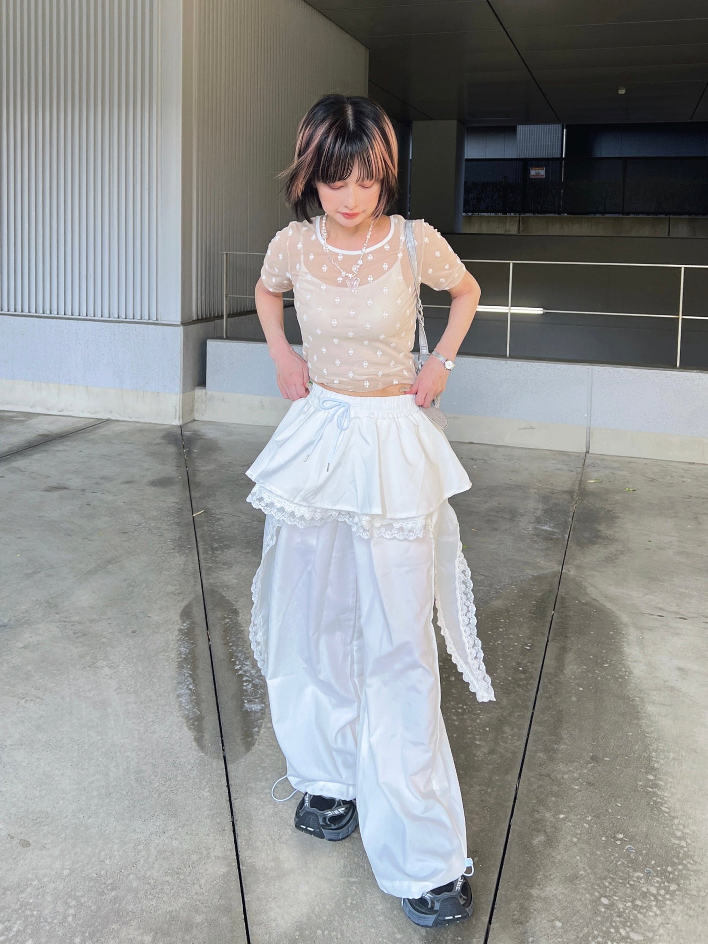 スカートレイヤードワイドカーゴパンツ DPB79172