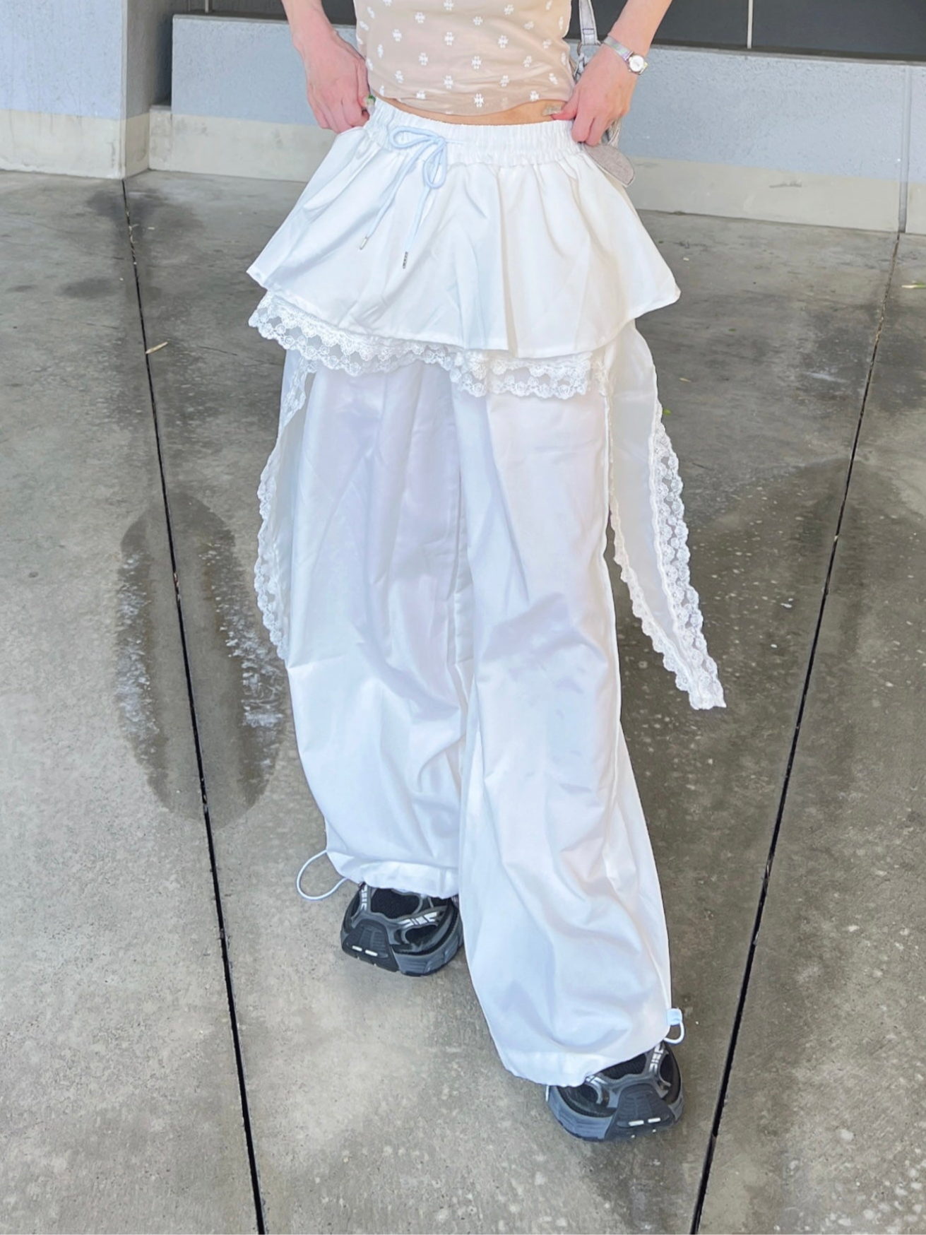 スカートレイヤードワイドカーゴパンツ DPB79172