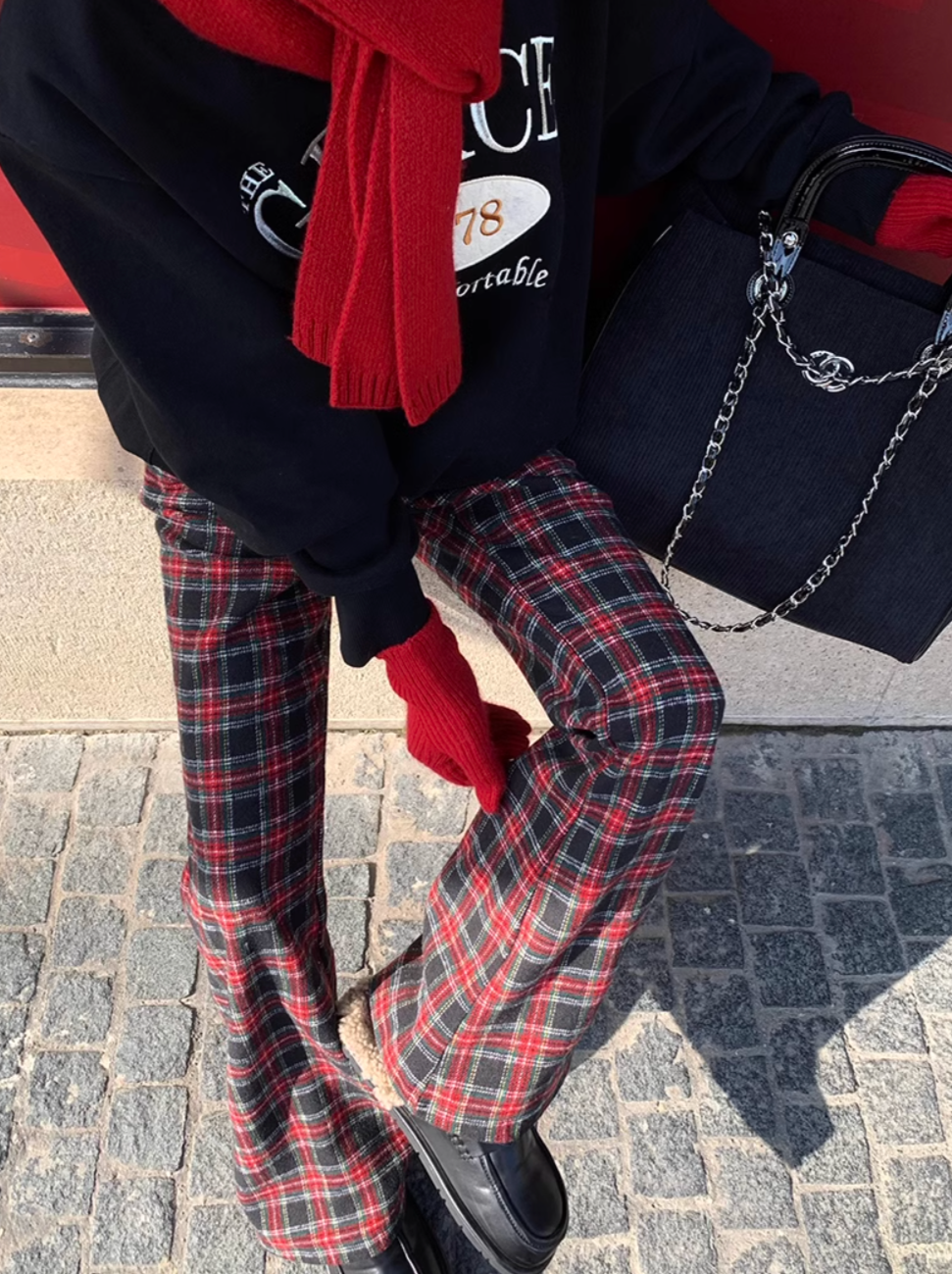 ワイドレッグチェックパンツ DPB71288