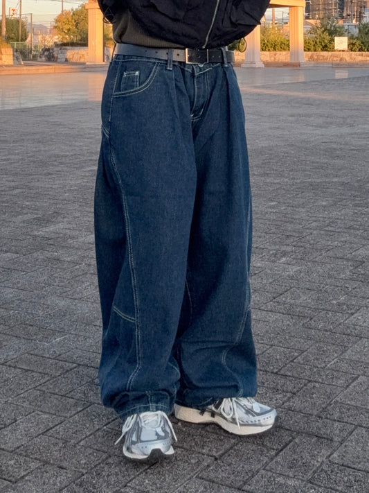ステッチワイドデニムパンツ DPB70043