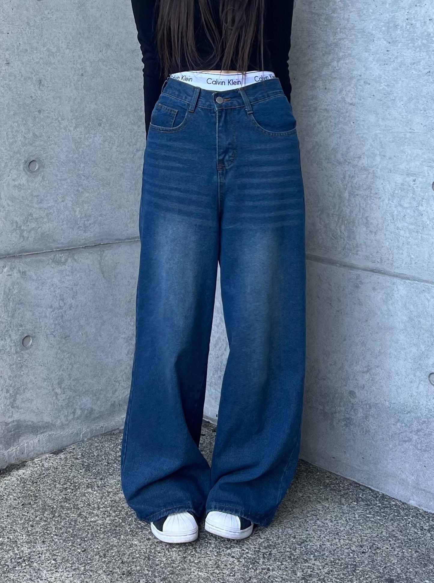 ワイドストレートブルーデニムパンツ DPB65029