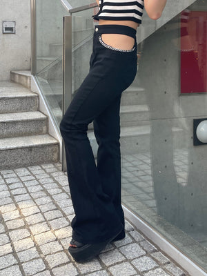 カットアウトフレアデニムパンツ DPB68066