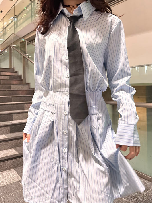 ライトブルーシャツワンピース DPA43360