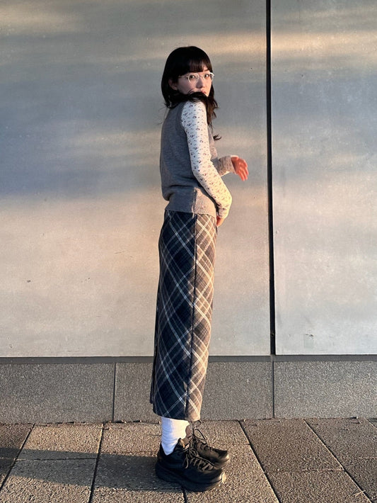 タイトチェックスカート DPA43379