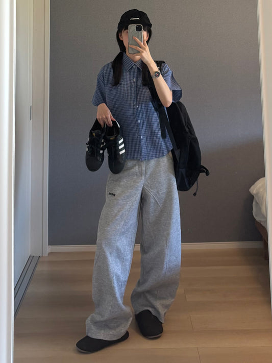 ブルーチェックシャツ DPB88059