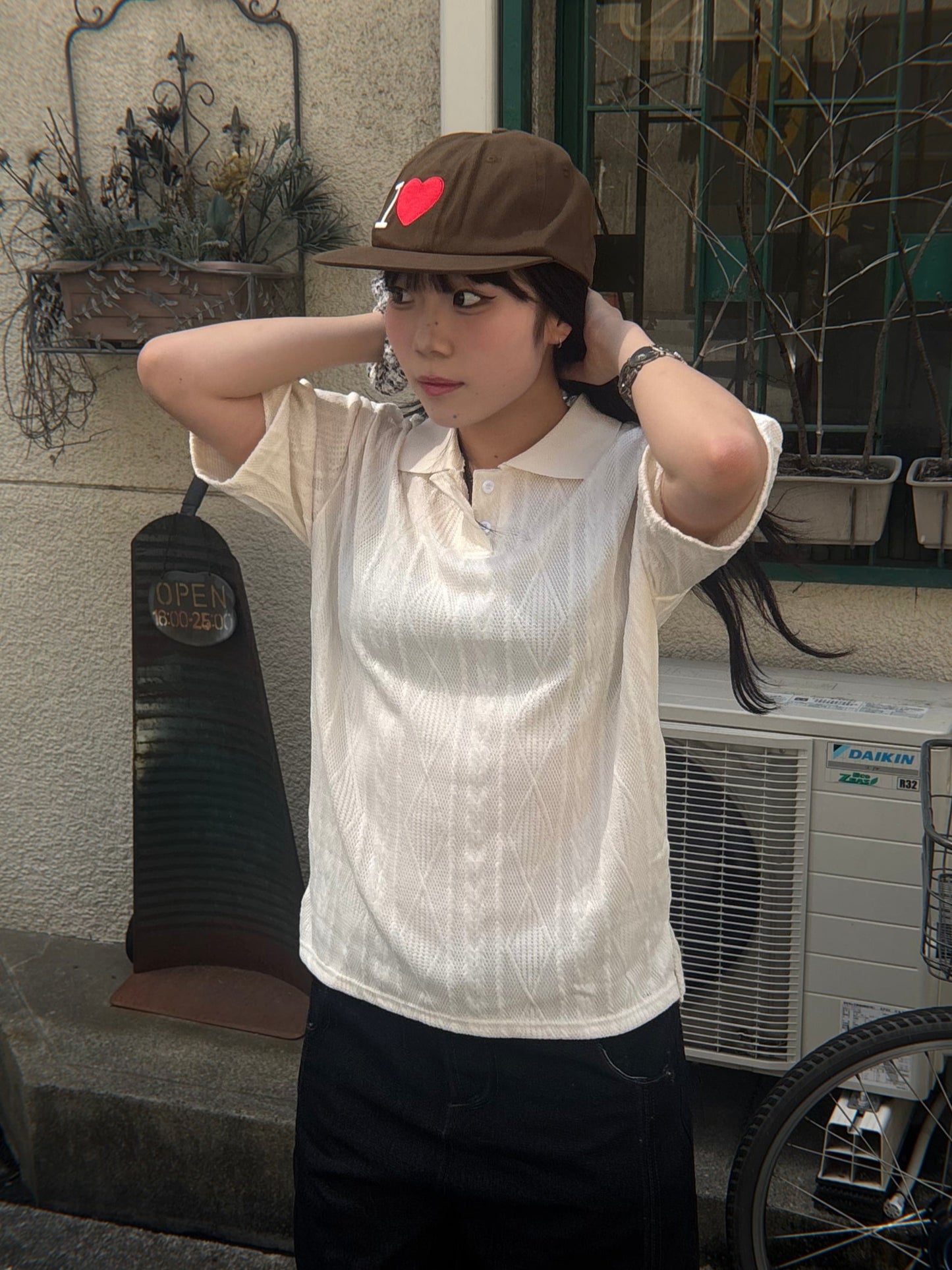 ホワイトニットポロTシャツ DPB89052