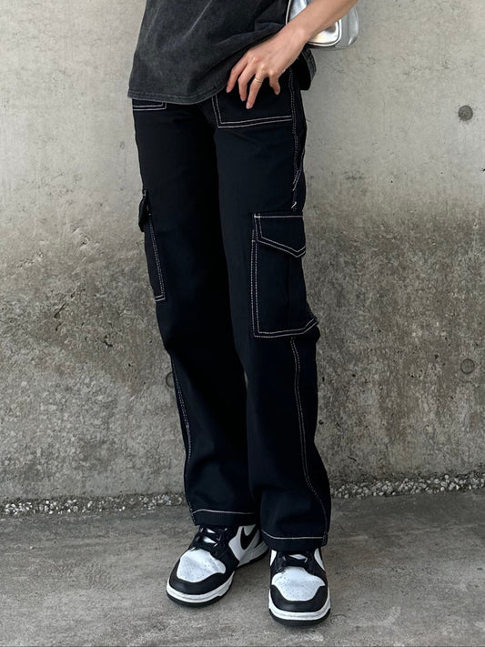 ステッチストレートデニムパンツ DPA30356