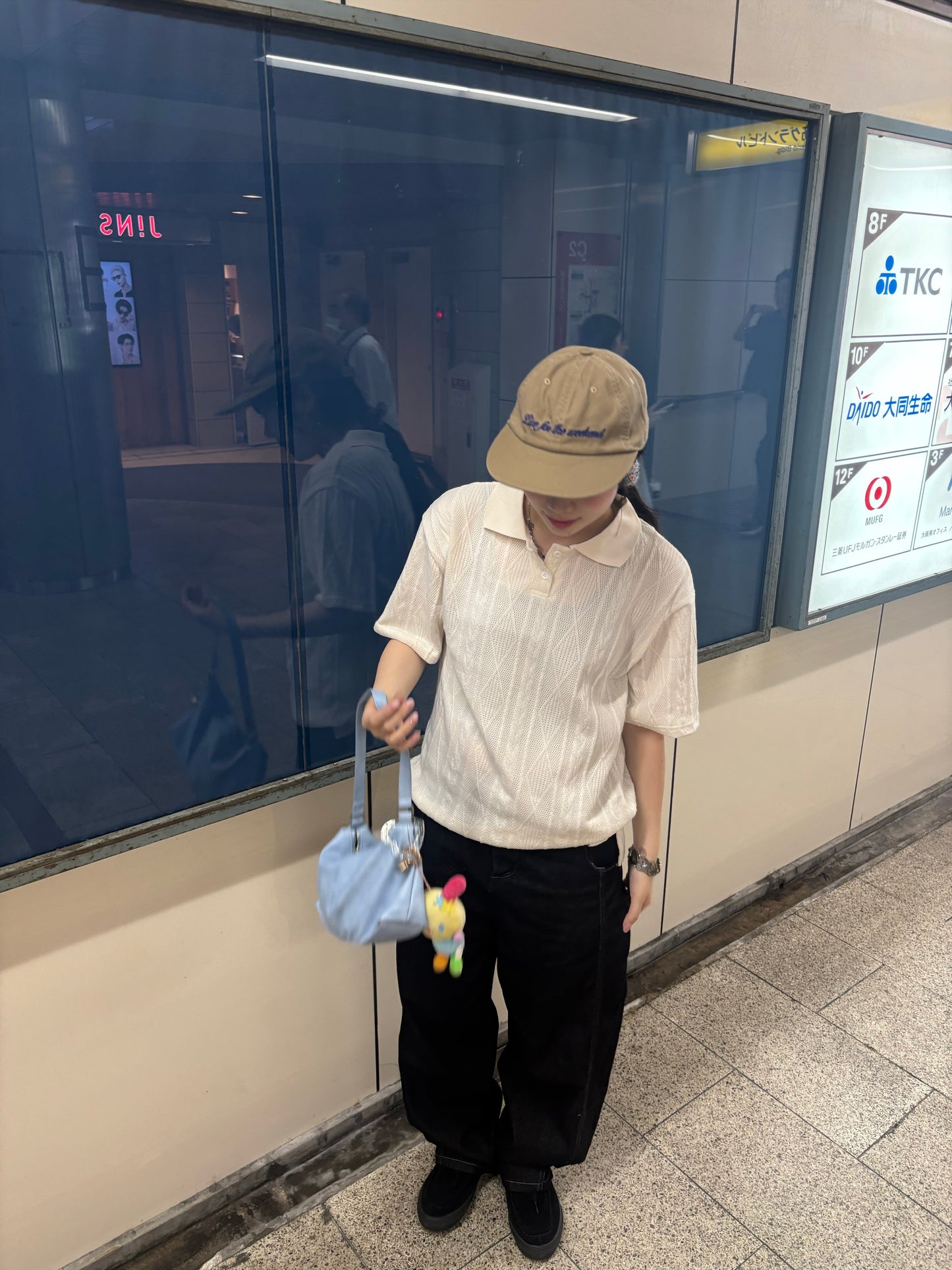 ホワイトニットポロTシャツ DPB89052
