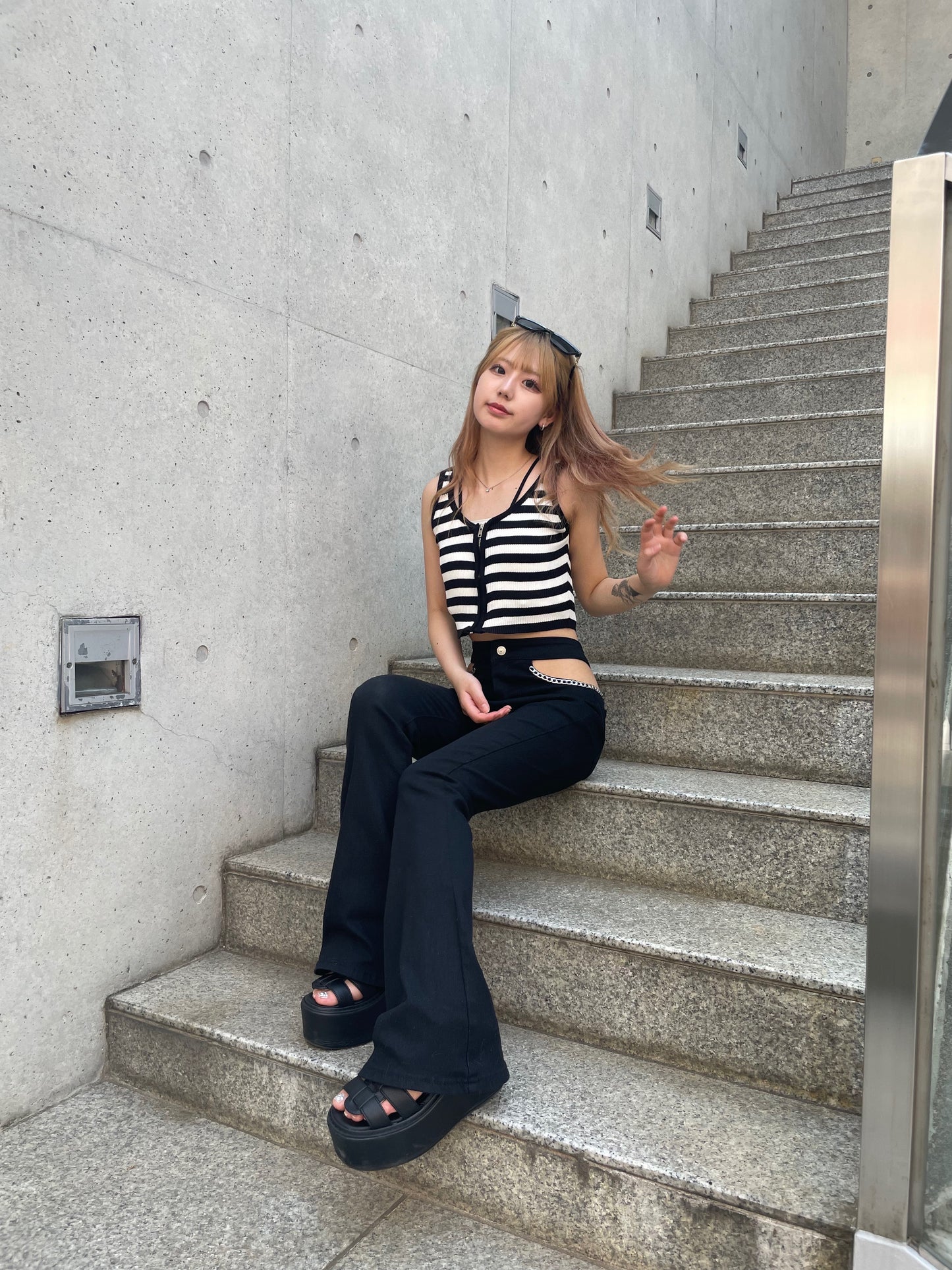 ボーダージップタンクトップ DPB68067