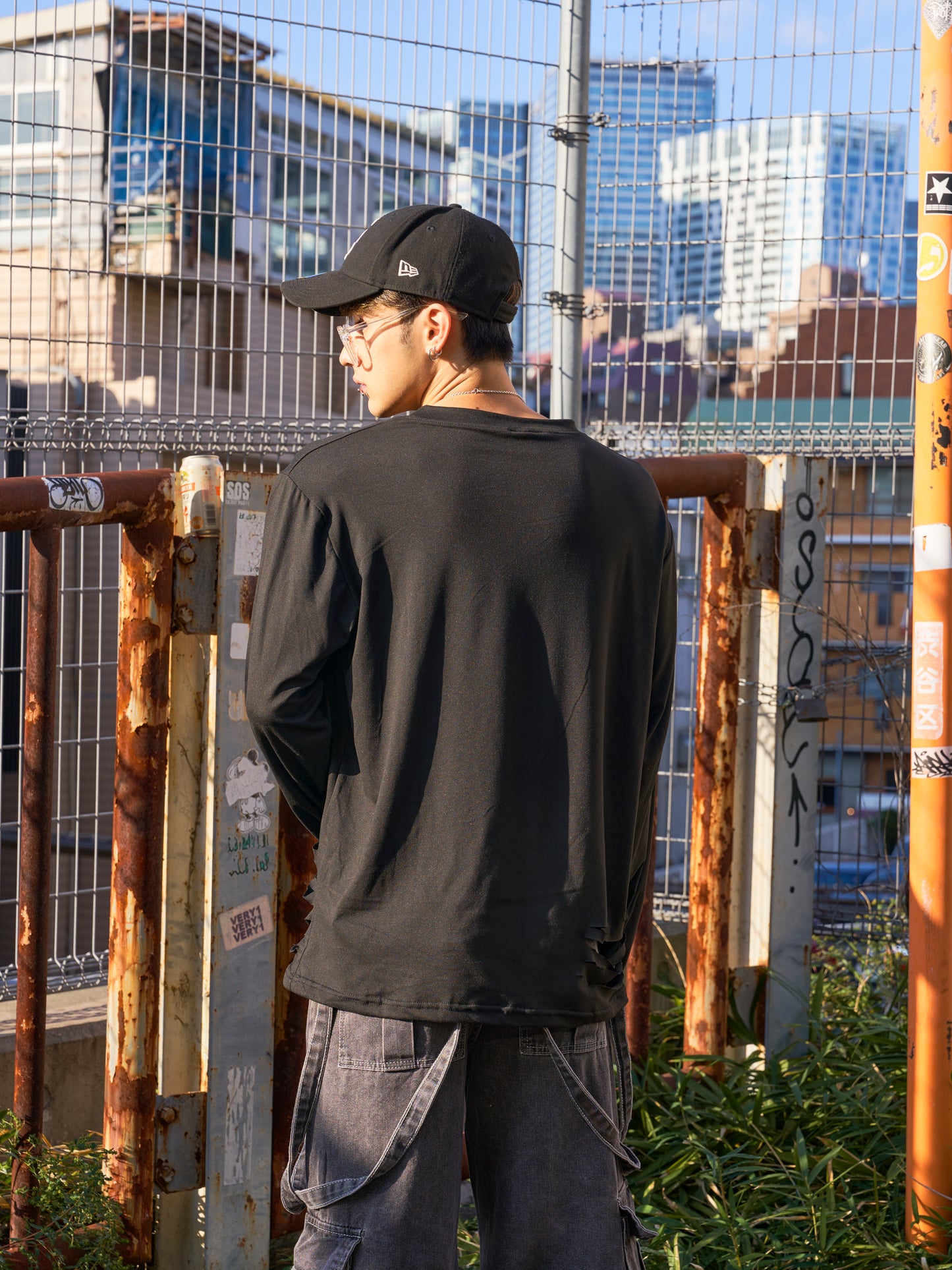 ブラックダメージTシャツ SPA08021