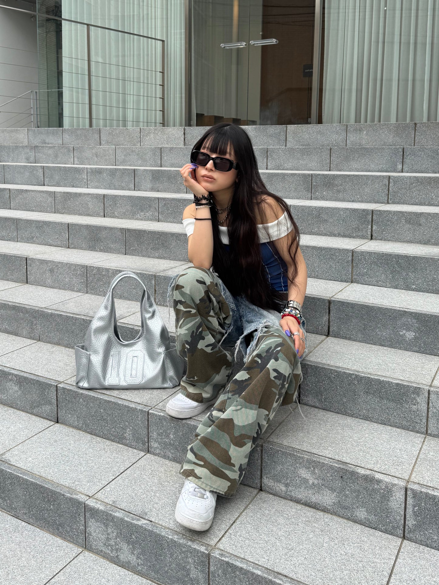 ナンバーオフショルダートップス DPB86053