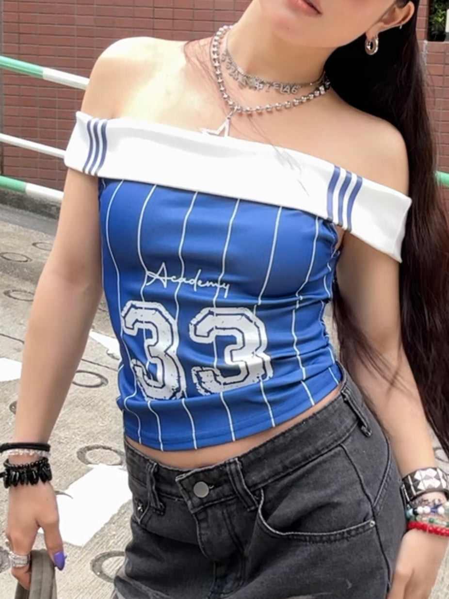 ナンバーオフショルダートップス DPB86053