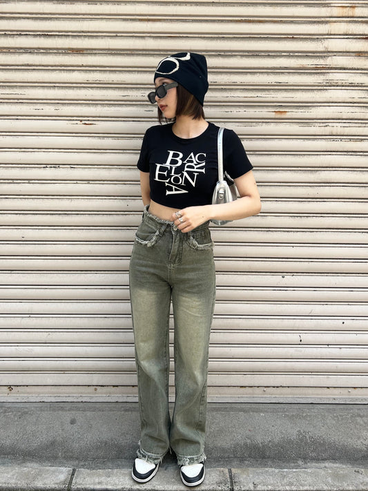 フリンジデニムパンツ DPA61297