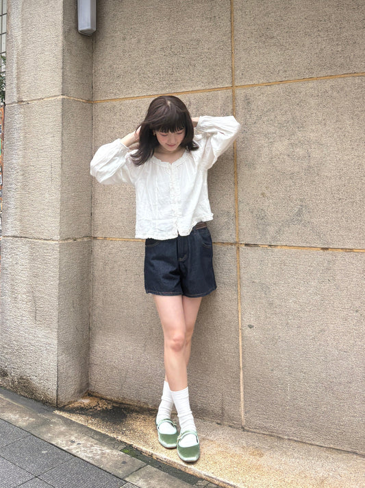 Aラインデニムショートパンツ DPA43805