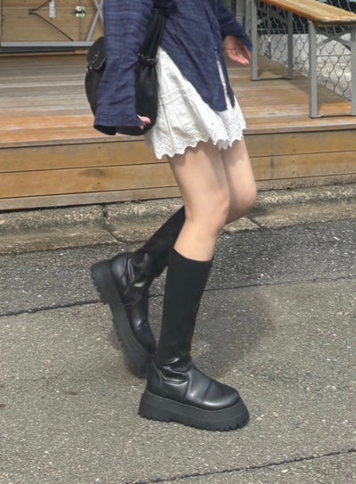 ブラックロングブーツ DPB63137