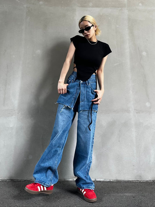 デザインハイウエストデニムパンツ DPB26351